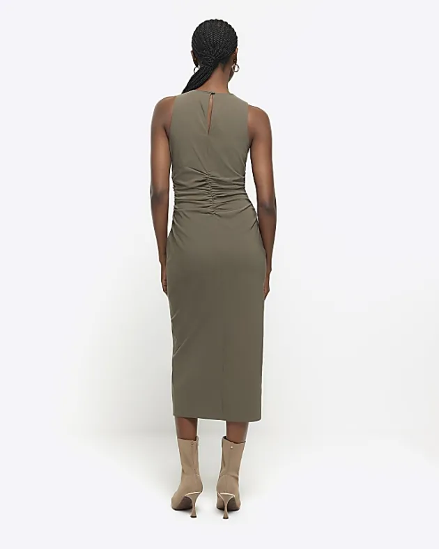 River Island ruched split bodycon midi dress< Dresses
