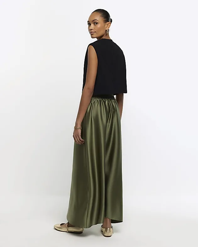 River Island Satin Tie Waist Maxi Skirt< Skirts