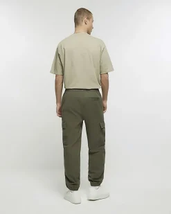 River Island slim fit cuffed cargo trousers< Trousers