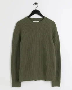 River Island slim fit waffle texture jumper< Jumpers & Cardigans