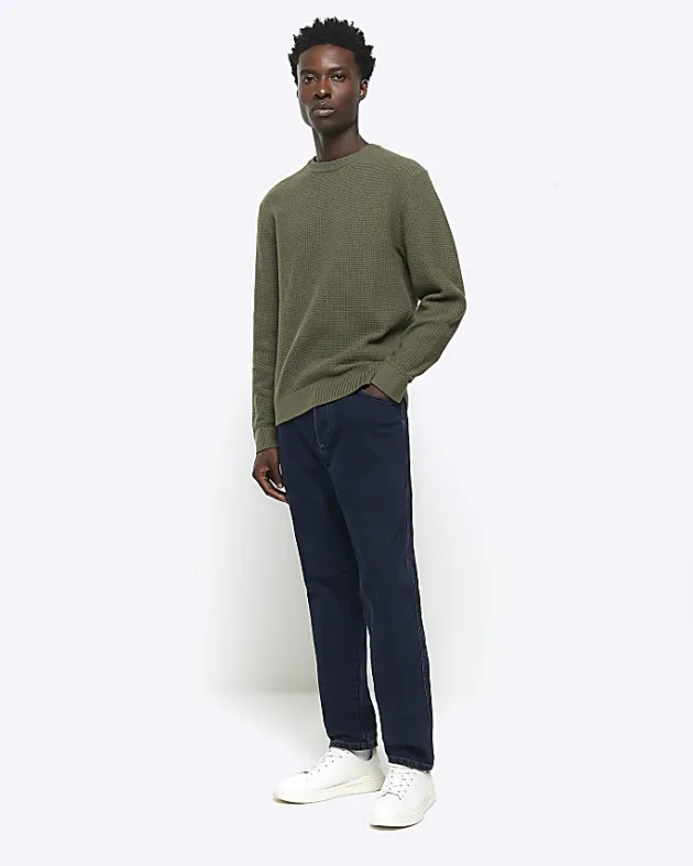 River Island slim fit waffle texture jumper< Jumpers & Cardigans