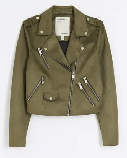 River Island suedette crop biker jacket< Coats & Jackets