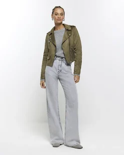 River Island suedette crop biker jacket< Coats & Jackets