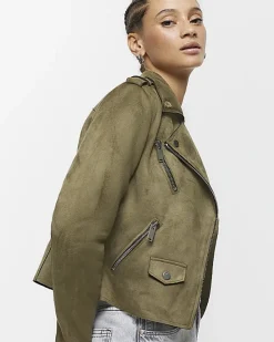 River Island suedette crop biker jacket< Coats & Jackets