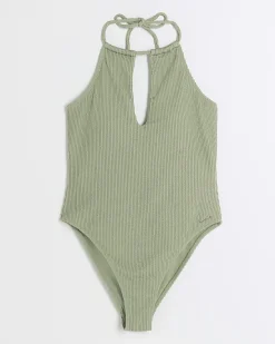 River Island textured halter swimsuit< Swimwear & Beachwear