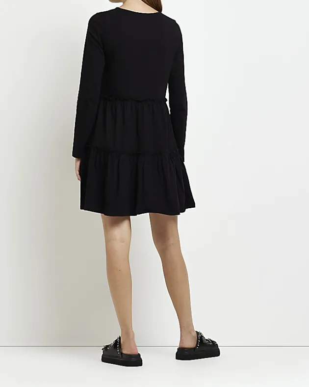 River Island Maternity long sleeve frill mini dress< Maternity