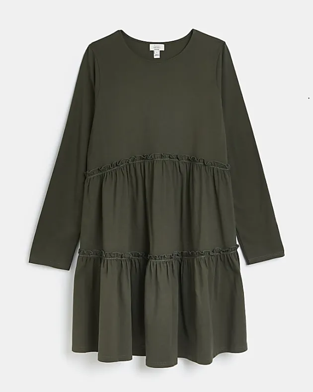 River Island Maternity long sleeve frill mini dress< Maternity