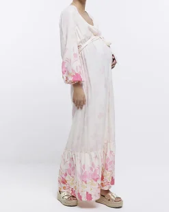 River Island Maternity front wrap floral maxi Dress< Maternity