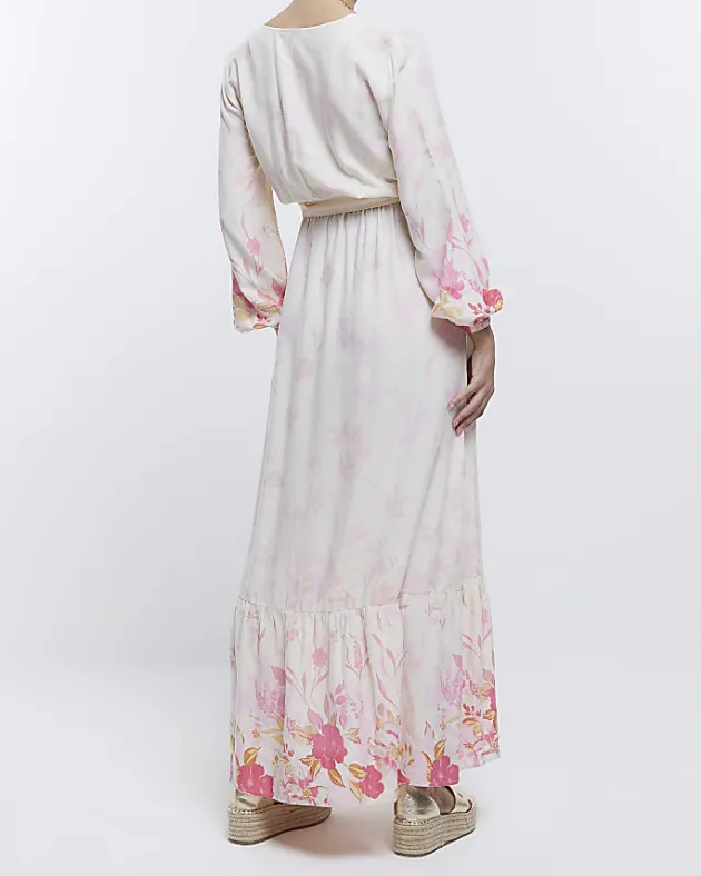 River Island Maternity front wrap floral maxi Dress< Maternity