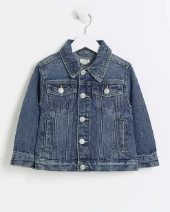 River Island Mini boys hooded denim trucker jacket< 5 - 8 Yrs