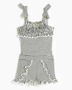 River Island Mini girls stripe frill swimsuit set< 3 - 5 Yrs