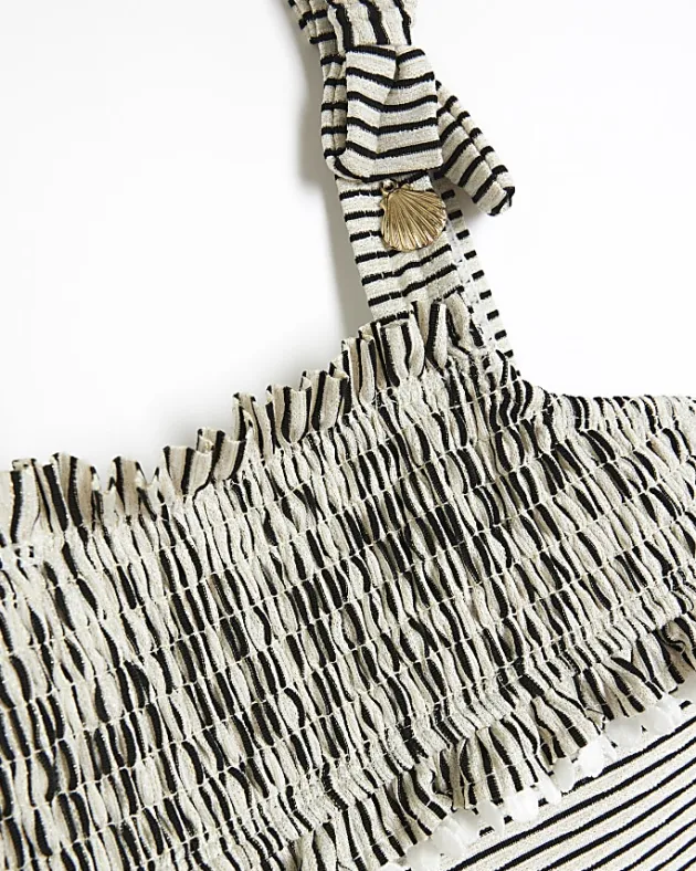 River Island Mini girls stripe frill swimsuit set< 3 - 5 Yrs