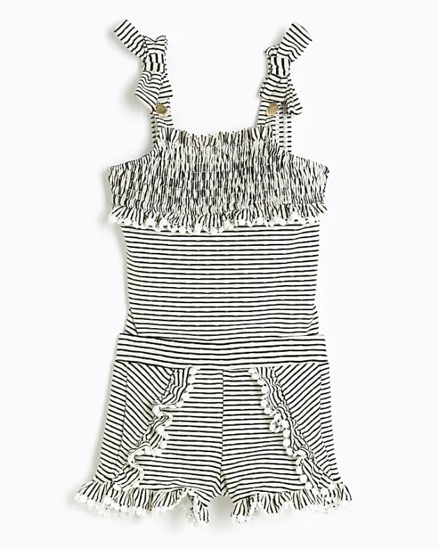 River Island Mini girls stripe frill swimsuit set< 3 - 5 Yrs