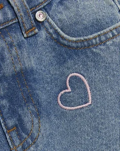 River Island Mini girls embroidered heart mom jeans< 3 - 5 Yrs