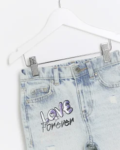 River Island Mini girls graffiti mom jeans< 3 - 5 Yrs