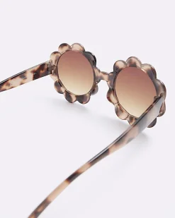 River Island Mini girls tortoise flower sunglasses< 6 Mths - 2 Yrs