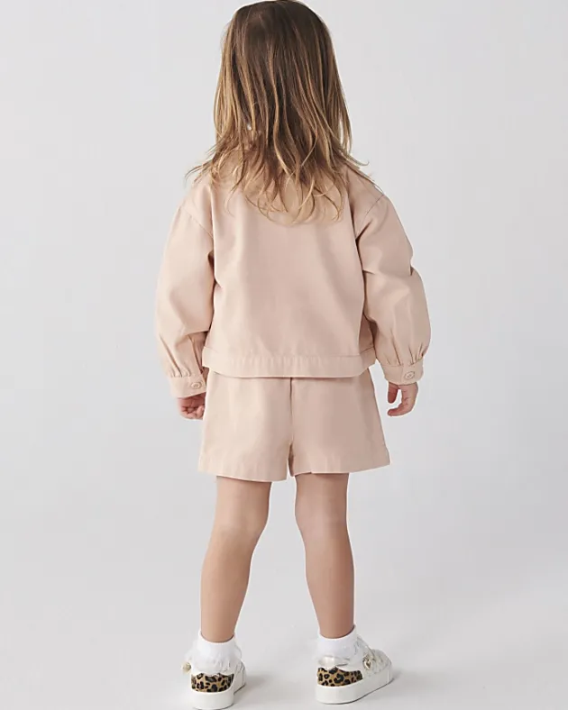 River Island Mini girls coral frill shacket and shorts set< Sets & Outfits