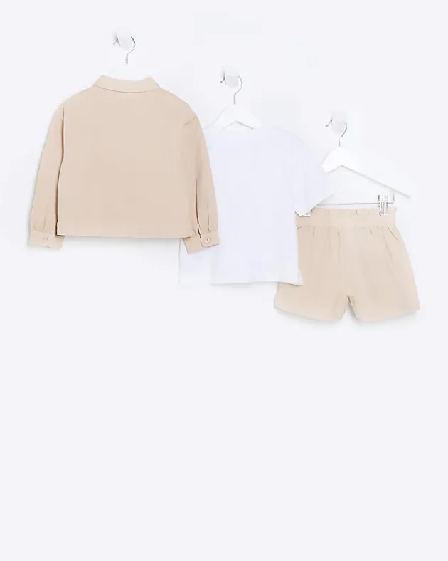 River Island Mini girls coral frill shacket and shorts set< Sets & Outfits