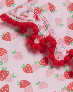 River Island Mini girls coral strawberry swimsuit set< 3 - 5 Yrs