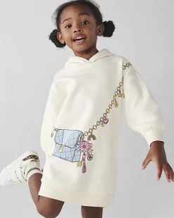 River Island Mini girls bag graphic hooded dress< 3 - 5 Yrs