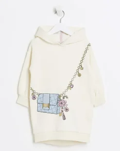 River Island Mini girls bag graphic hooded dress< 3 - 5 Yrs