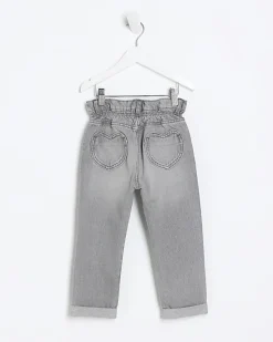 River Island Mini girls heart pocket paperbag jeans< 3 - 5 Yrs