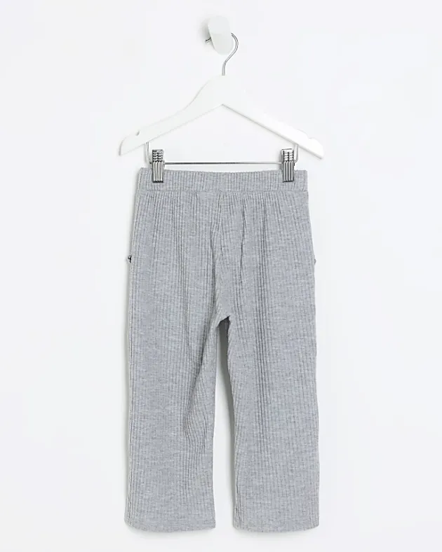 River Island Mini girls rib wide leg joggers< 3 - 5 Yrs