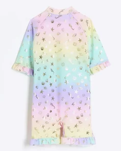 River Island Mini girls ombre sun safe rash suit< 3 - 5 Yrs