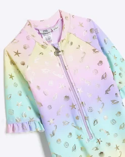River Island Mini girls ombre sun safe rash suit< 3 - 5 Yrs