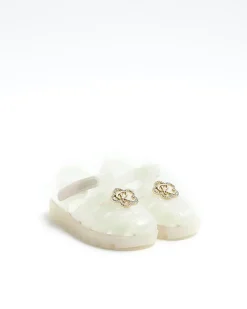 River Island Mini girls pearl flower jelly sandals< Shoes & Boots