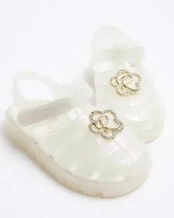 River Island Mini girls pearl flower jelly sandals< Shoes & Boots