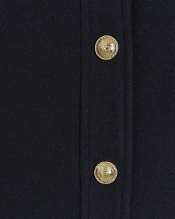 River Island Navy button detail crop jacket< Coats & Jackets