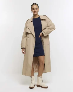 River Island Navy button detail sweatshirt mini dress< Dresses