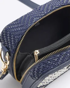 River Island Navy Geometric Woven Cross Body Bag< Bags, Purses & Luggage