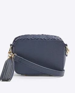 River Island Navy Geometric Woven Cross Body Bag< Bags, Purses & Luggage