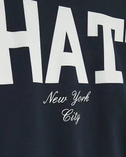 River Island Navy Manhattan graphic sweatshirt< Loungewear