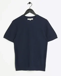 River Island muscle fit brick knit t-shirt< Jumpers & Cardigans