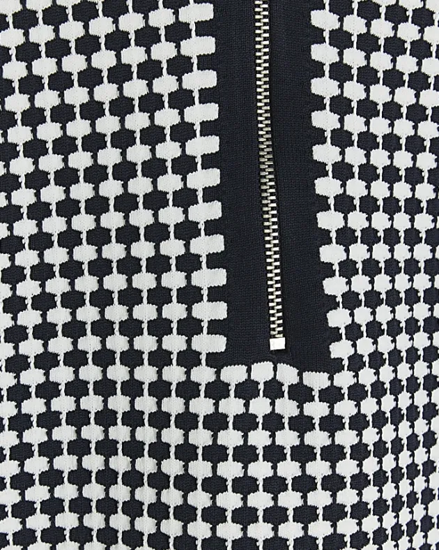 River Island muscle fit geo polo t-shirt< Polo Shirts