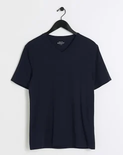 River Island muscle fit V neck t-shirt< Essentials