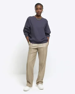 River Island Navy oversized sweatshirt< Loungewear