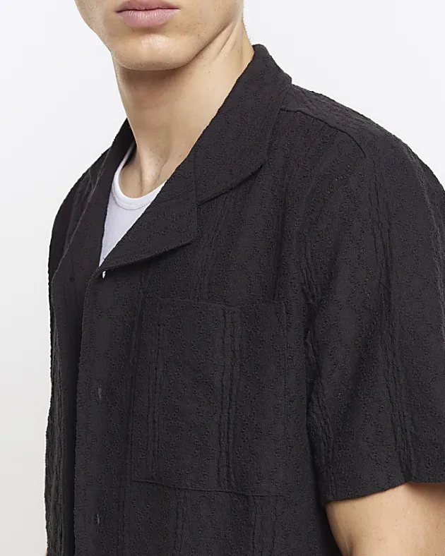 River Island regular fit crochet revere shirt< Shirts