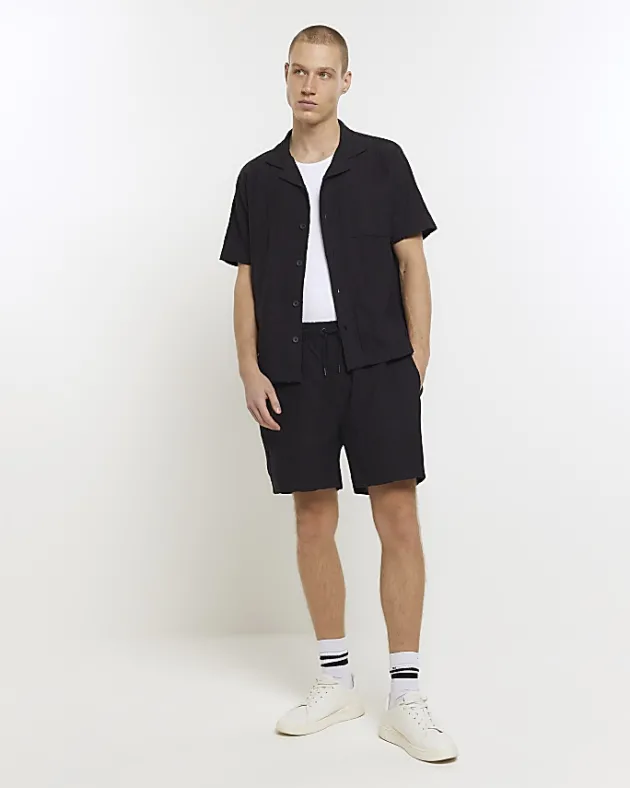 River Island regular fit crochet revere shirt< Shirts