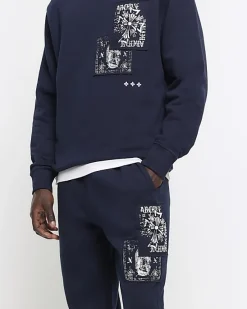 River Island regular fit gothic graphic sweatpants< Tracksuits