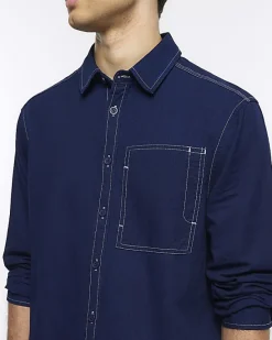 River Island regular fit stitch detail shirt< Shirts