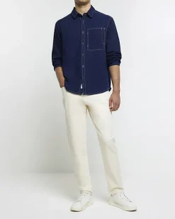 River Island regular fit stitch detail shirt< Shirts