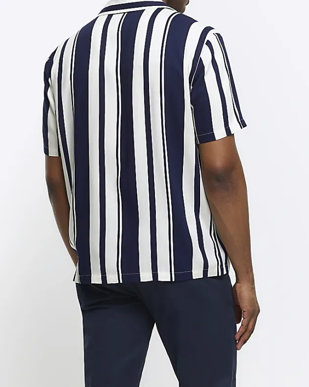 River Island regular fit stripe revere shirt< Shirts