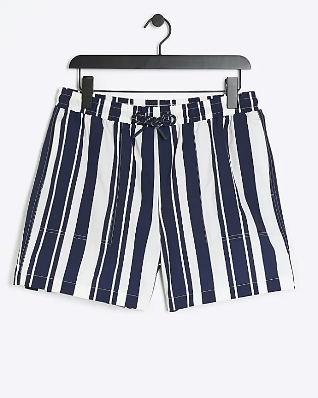 River Island regular fit stripe swim shorts< Shorts