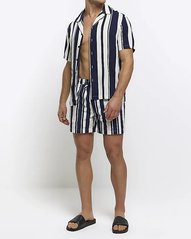 River Island regular fit stripe swim shorts< Shorts