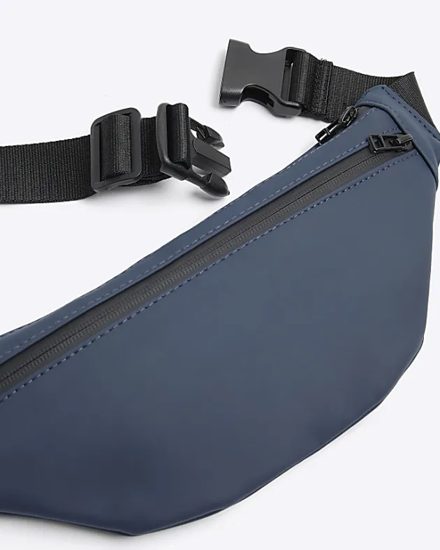 River Island Rubberised Zip Bum bag< Bags