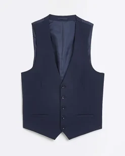 River Island skinny fit twill suit waistcoat< Big & Tall